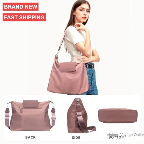 Large Nylon Crossbody Bag for Women, Adjustable Strap, Water-Resistant - Picture 4 of 6